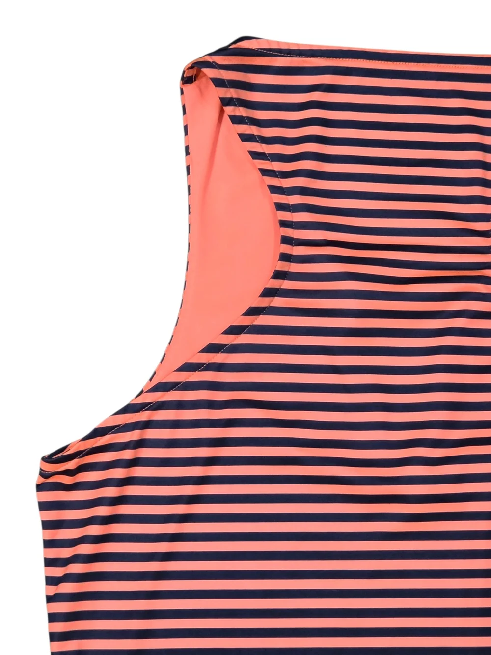Nike Dri-FIT Women Medium Coral/Orange Navy Striped Racerback Athletic Tank Top
